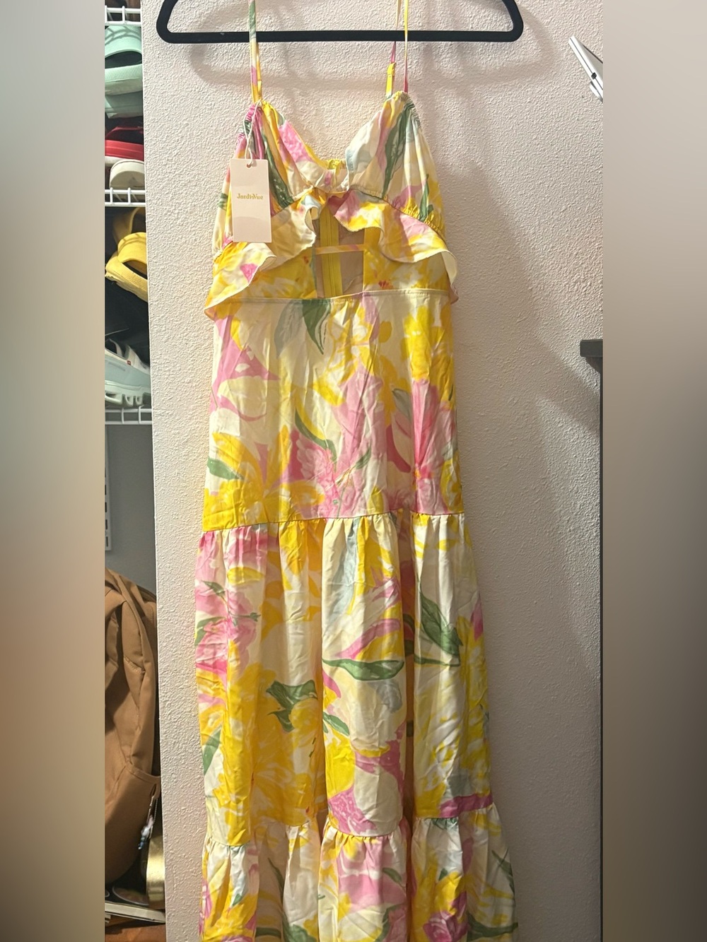 Janie and Jack Yellow Pink Floral Ruffle Sundress